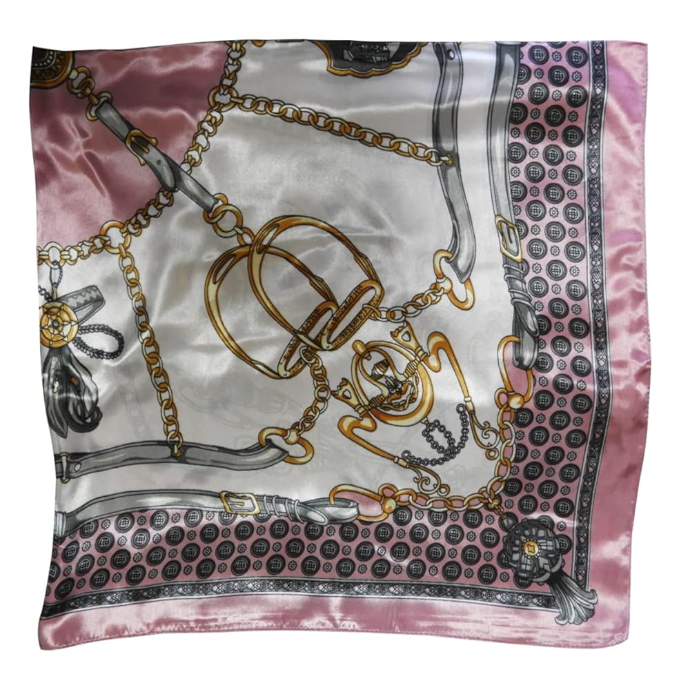 Amazon | [REGANOIR] スカーフ 大判 薄手 シルク調 サテン生地